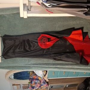 Elegant Black and Red Evening Dress